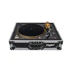 Front. Headliner - Turntable Flight Case for Standard DJ Turntables, Protective Road Case with Foam Lining and Platter Protection.