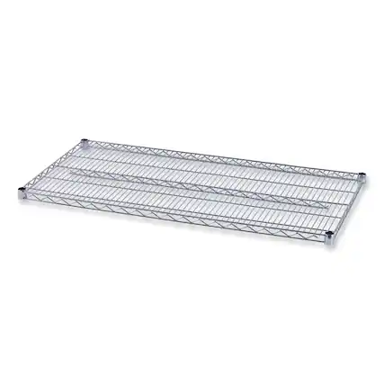 Front. Alera - Industrial Wire Shelving Extra Wire Shelves, 48w X 24d, Silver, 2 Shelves/carton - Silver.