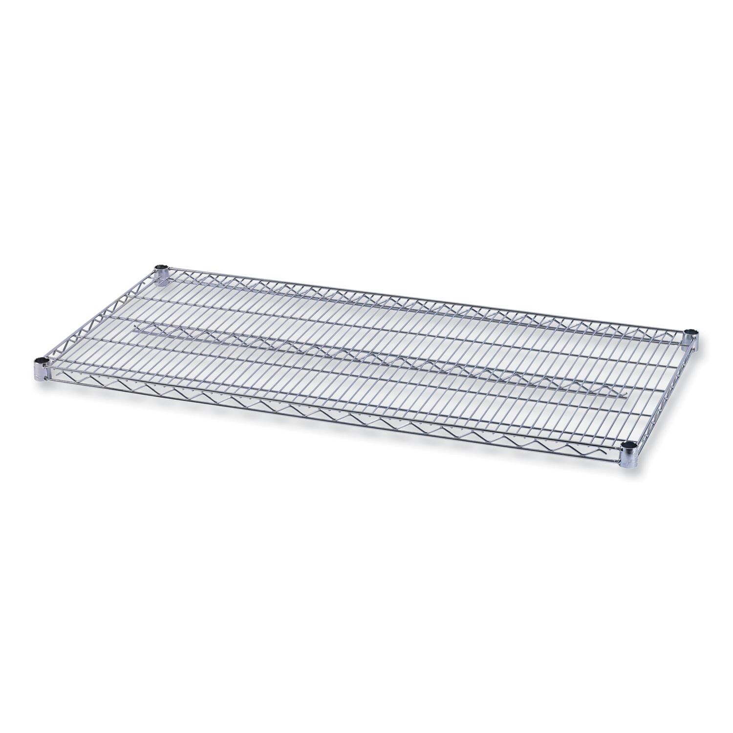 Front. Alera - Industrial Wire Shelving Extra Wire Shelves, 48w X 24d, Silver, 2 Shelves/carton - Silver.