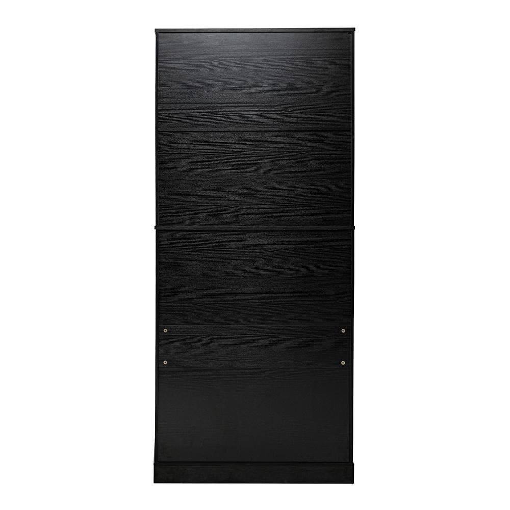 Alt View 7. Kadyn - 72" Fluted Kitchen Pantry with 3 Keyboard Drawers and Adjustable Shelves - Black - Black.
