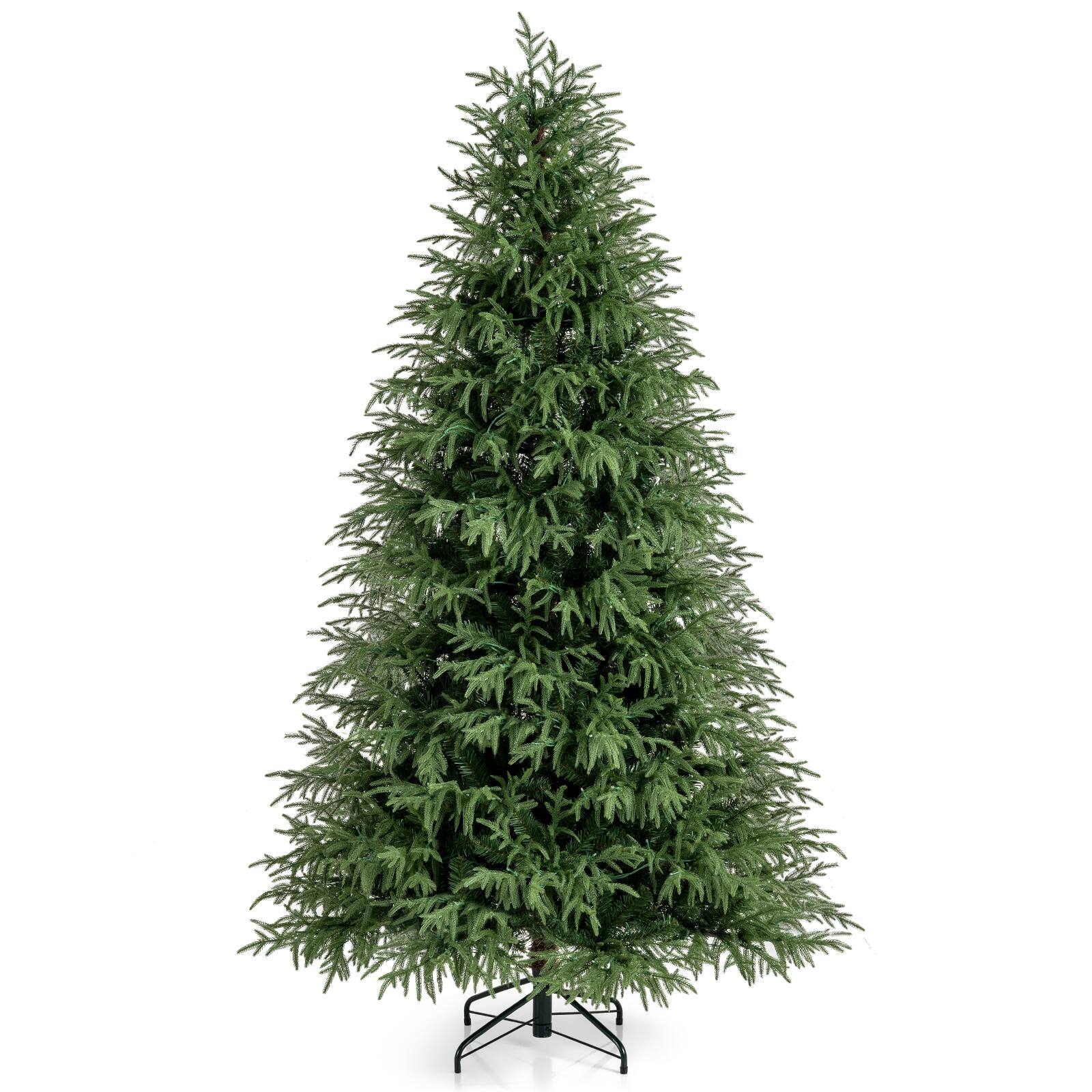 Alt View 9. Costway - Coatway 7 FT Artificial Pre-Lit Christmas Tree with 400 Warm White LED Lights 1217 Branch Tips - Green.