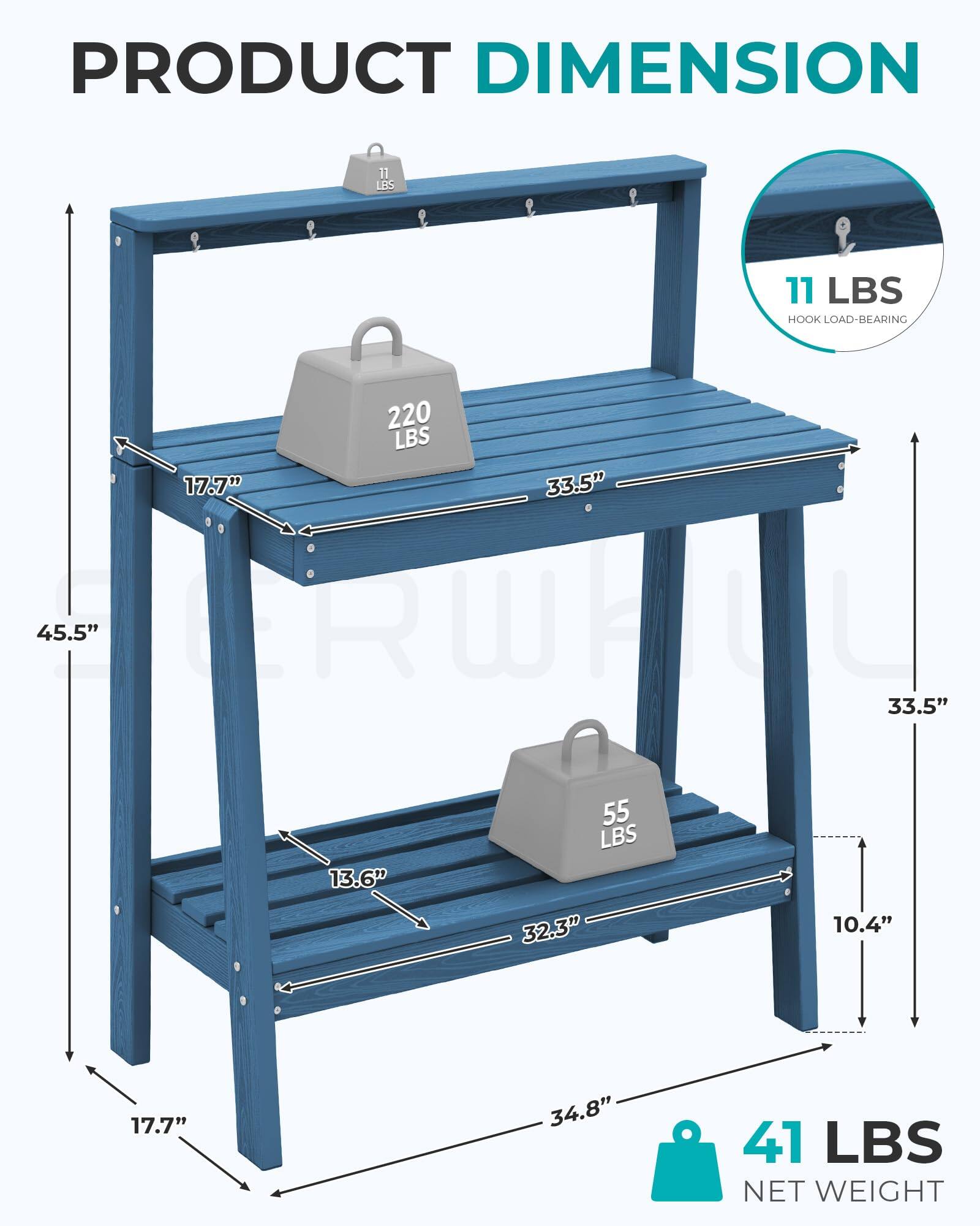 PRODUCT DIMENSION

- 11 LBS
- 11 LBS HOOK LOAD-BEARING
- 220 LBS
- 17.7"
- 33.5"
- 45.5"
- 33.5"
- 13.6"
- 55 LBS
- 32.3"
- 10.4"
- 17.7"
- 34.8"
- 41 LBS NET WEIGHT