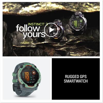 Garmin Instinct 3 GPS Smartwatch 50 mm AMOLED Neotropic with