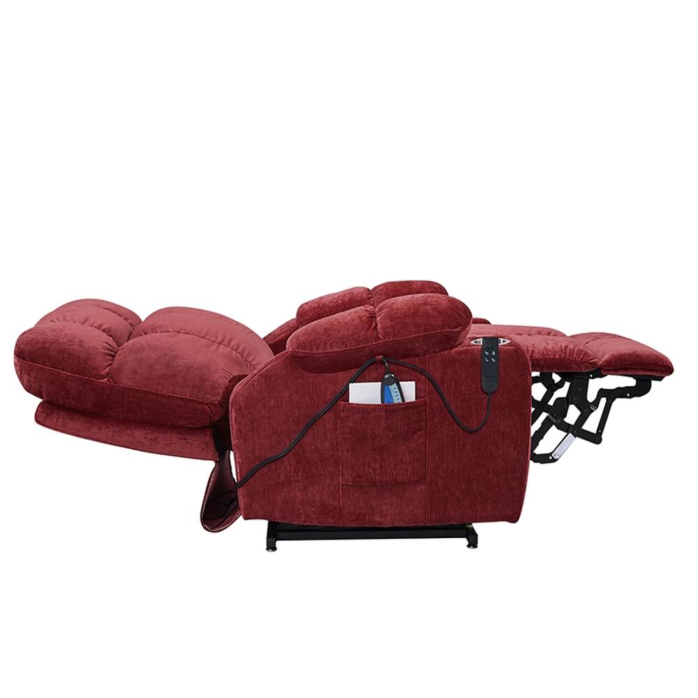 Alt View 1. Ropilly - Ropilly Dual OKIN Motor Power Lift Recliner, Infinite Position Lay Flat Chair with Heat and Vibration Massage - Red.