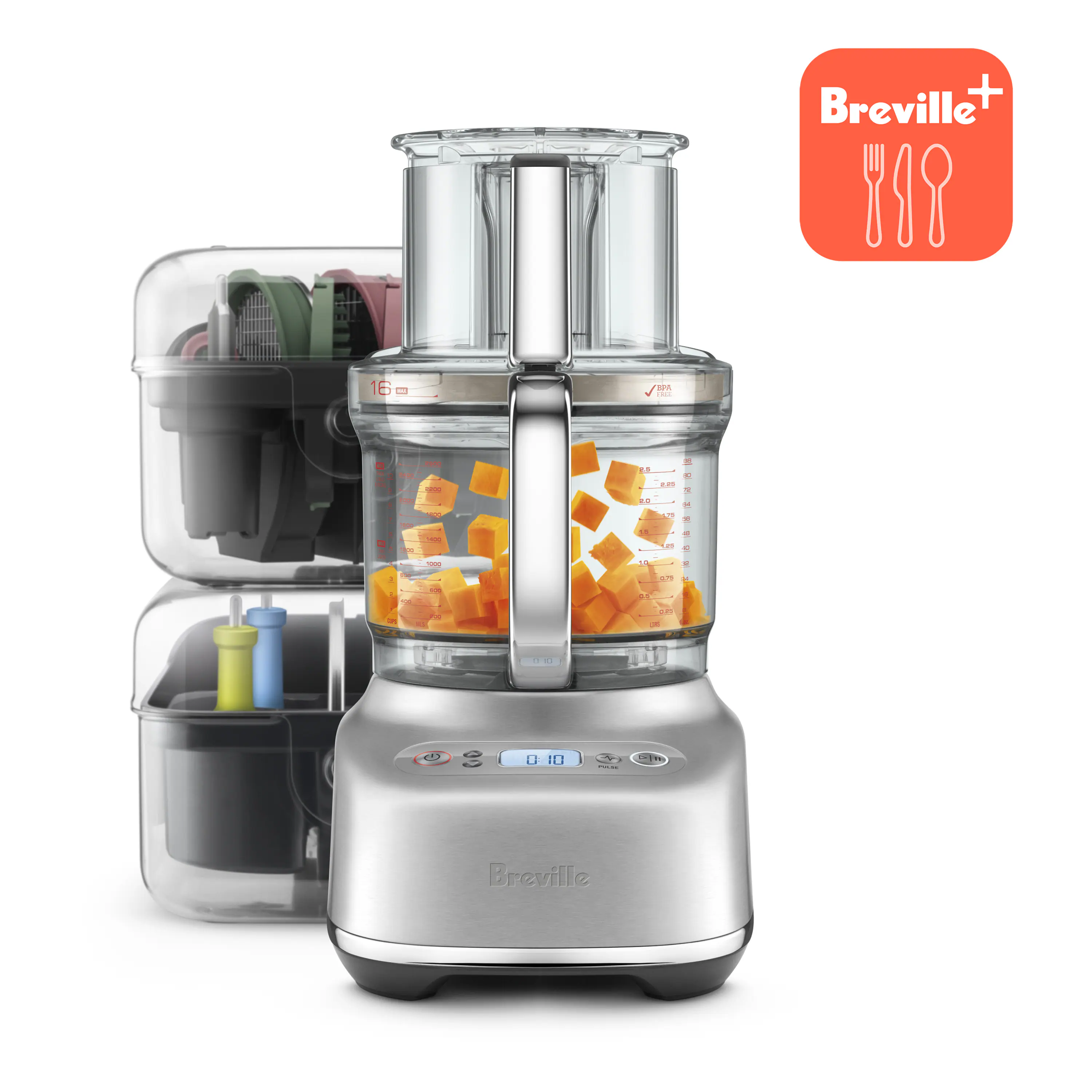 Breville - the Paradice 16-Cup Food Processor - Brushed Stainless Steel