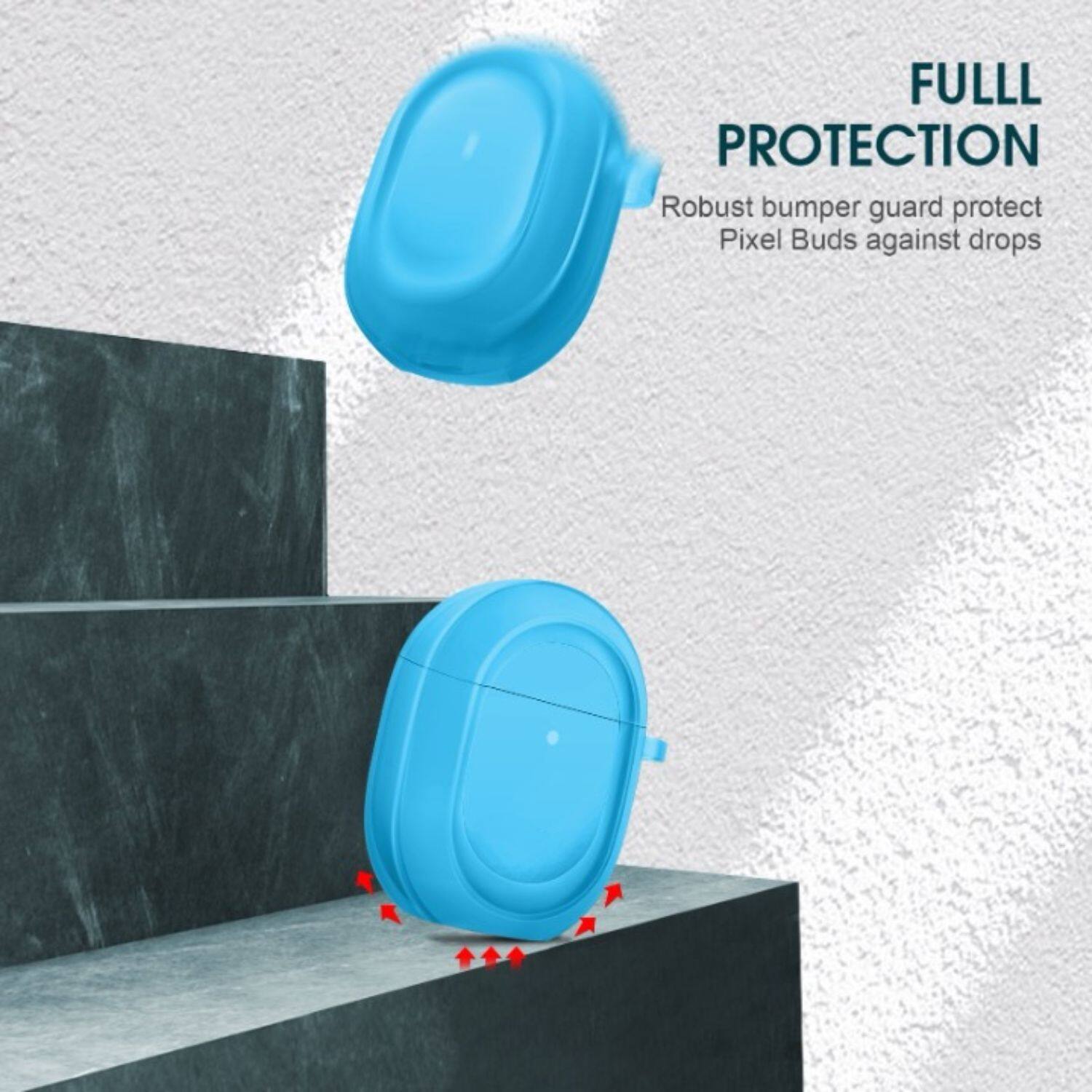 FULL PROTECTION  
Robust bumper guard protect Pixel Buds against drops