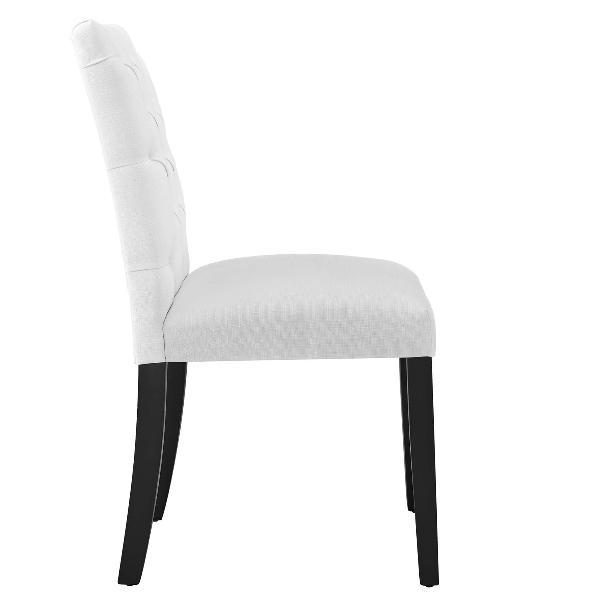 Left. Modway - Duchess Button Tufted Fabric Dining Chair by Modway - White.