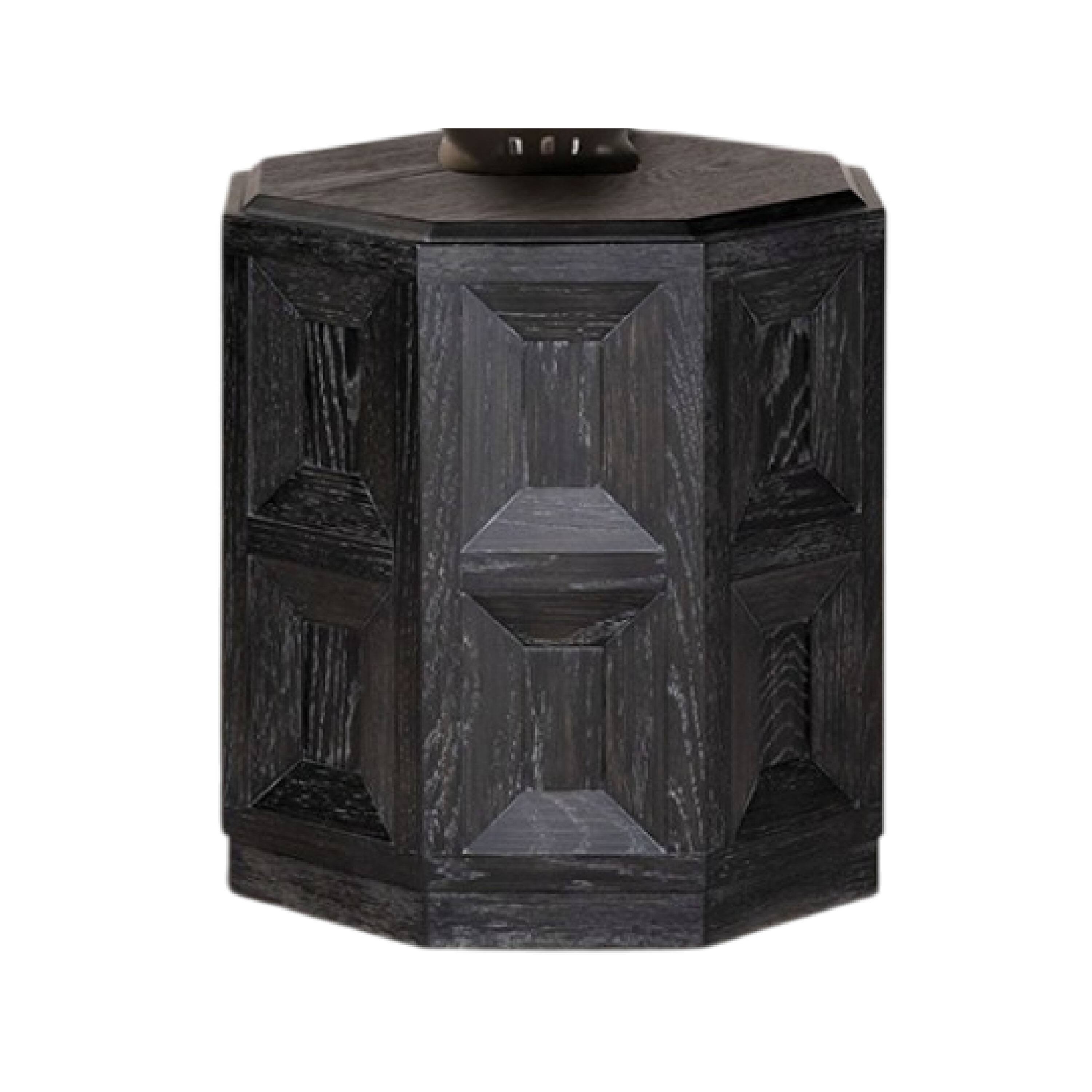 Angle. Manhattan Lane - Kizie Accent Side End Table, Black Rubberwood, Rectangular 20 Inch - Black.