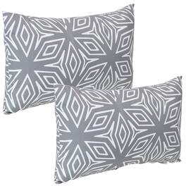 Sunnydaze - Lumbar Throw Pillow Cover - 20 in - Set of 2 - Gray Geometric