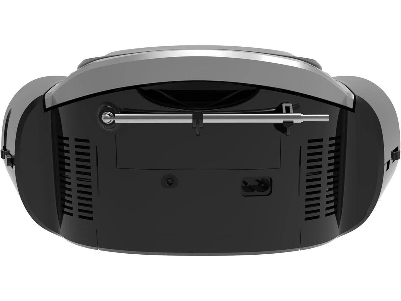Alt View 4. Supersonic - Supersonic SC726BTSLV Portable AM/FM Radio CD Player Boombox with Bluetooth - Silver - Black.