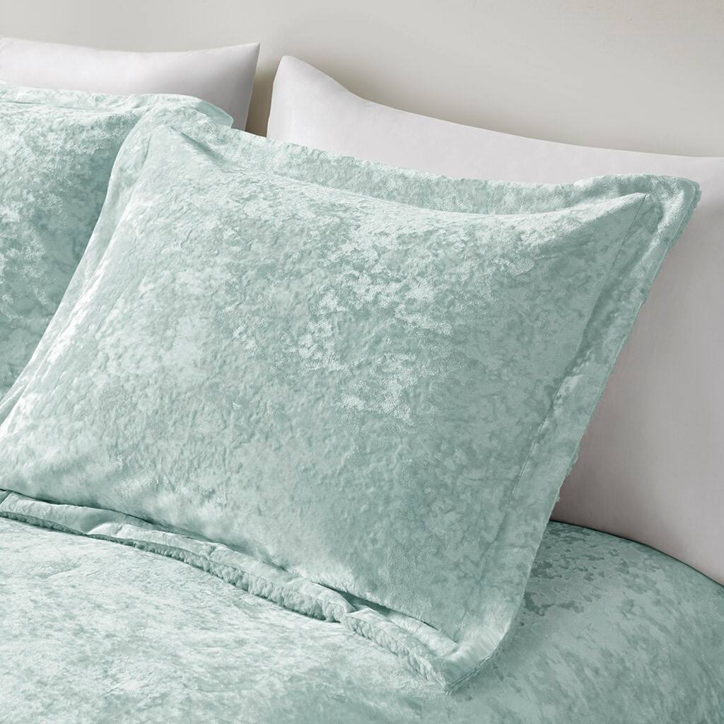 Alt View 3. Gracie Mills - Gracie Mills Graciela Luxe Crushed Velvet Reversible Comforter Set - Aqua.