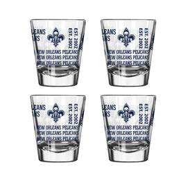 Logo Brands - New Orleans Pelicans 4-Pack 2oz. Shot Glass Set - Multicolor