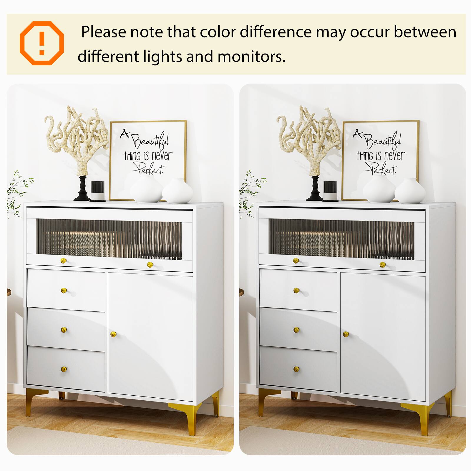 Please note that color difference may occur between different lights and monitors.

A Beautiful thing is never Perfect.