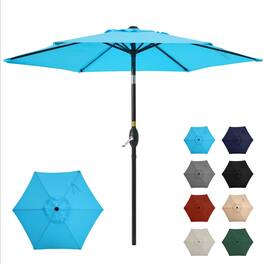 Mondawe - 7.5 Feet Market Umbrella with Crank Lift & Tilt - Blue