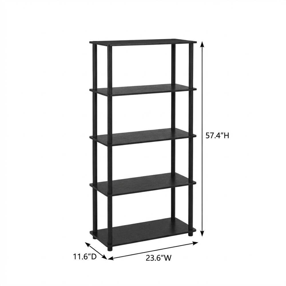 FurniFact - Wooden Bookcase in Finish with Sturdy Shelving for Home or Office Storage - Americano/Black price history on PriceWatchPro
