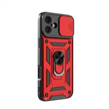 Front. Stock Preferred - Heavy-Duty Shockproof Case for iPhone 17 Pro Max Red - Red.