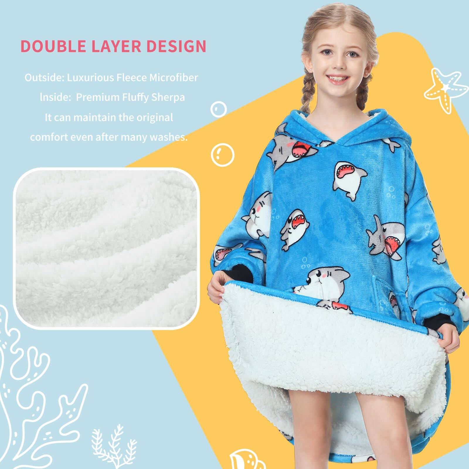DOUBLE LAYER DESIGN

Outside: Luxurious Fleece Microfiber  
Inside: Premium Fluffy Sherpa  
It can maintain the original comfort even after many washes.