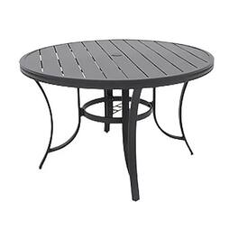 Four Seasons Courtyard - Palermo Slat Top Dining Table with Umbrella Hole - Gray