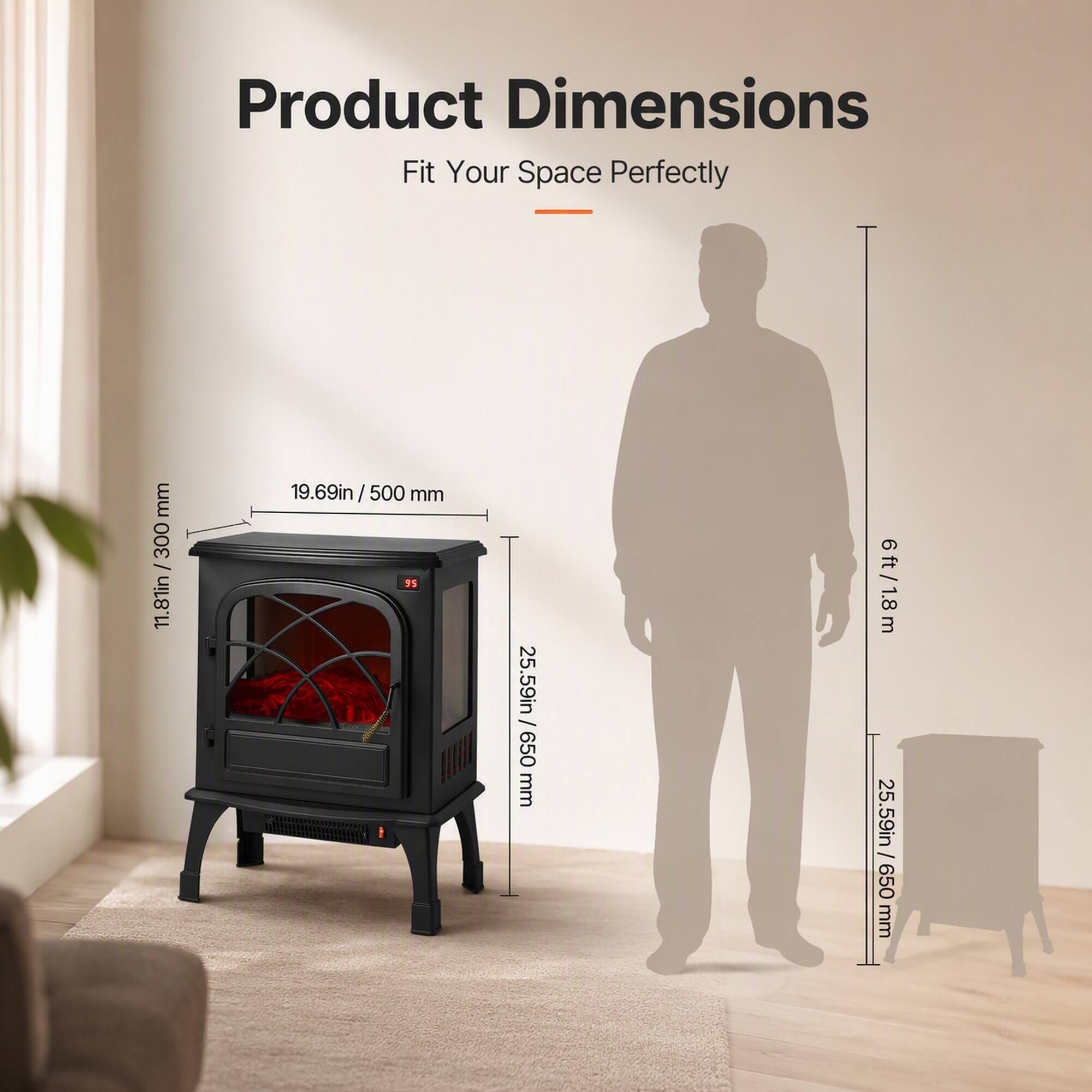 Product Dimensions  
Fit Your Space Perfectly

- 11.81in / 300 mm
- 19.69in / 500 mm
- 25.59in / 650 mm
- 6 ft / 1.8m
