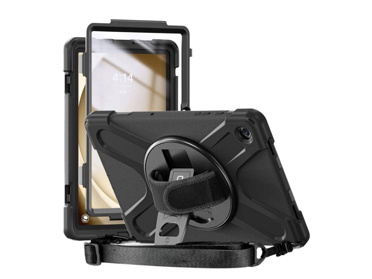 CODi - Rugged Case with Integrated Screen Protector for Samsung Galaxy Tab A9+ with Kickstand and Hand/Shoulder Strap - Black