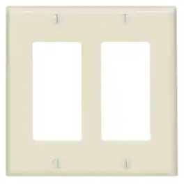 Leviton - 80409-NA 2-Gang Decora/GFCI Wallplate, Standard Size - White