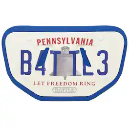 Battle Sports - Adult "PA License Plate - B4TTL3" Back Plate - White/Red
