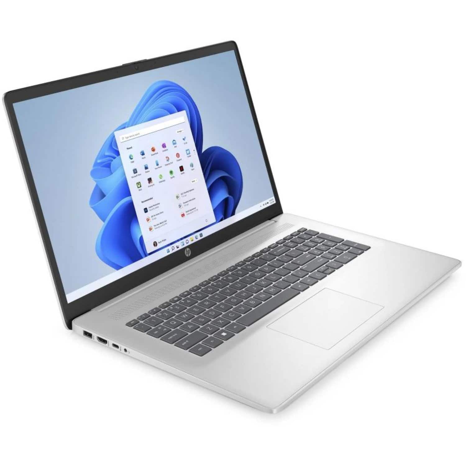Alt View 4. HP - HP 17-CN2123NR Intel Core i3-1215U, 12GB DDR4, 512GB SSD 17.3" HD+ Touchscreen Laptop - silver.