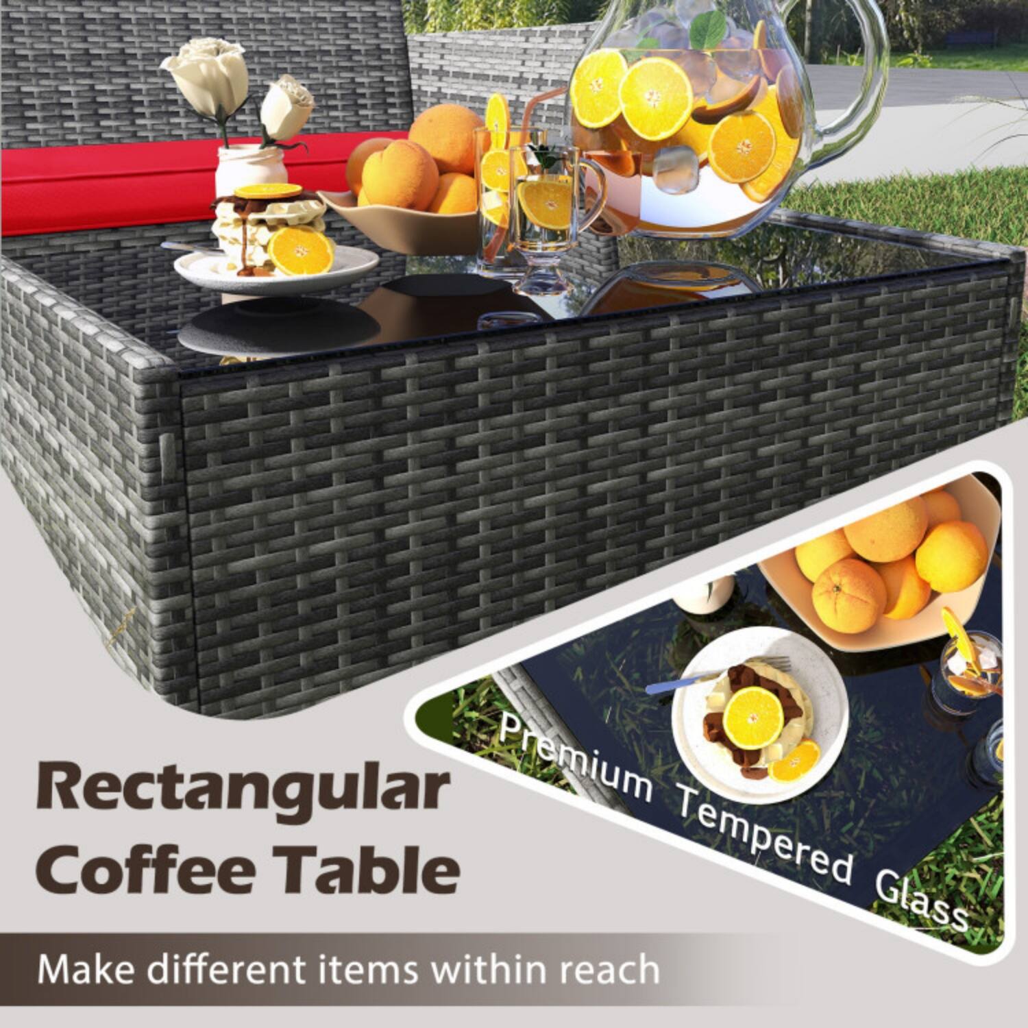 Rectangular Premium Coffee Table  
Tempered Glass  
Make different items within reach