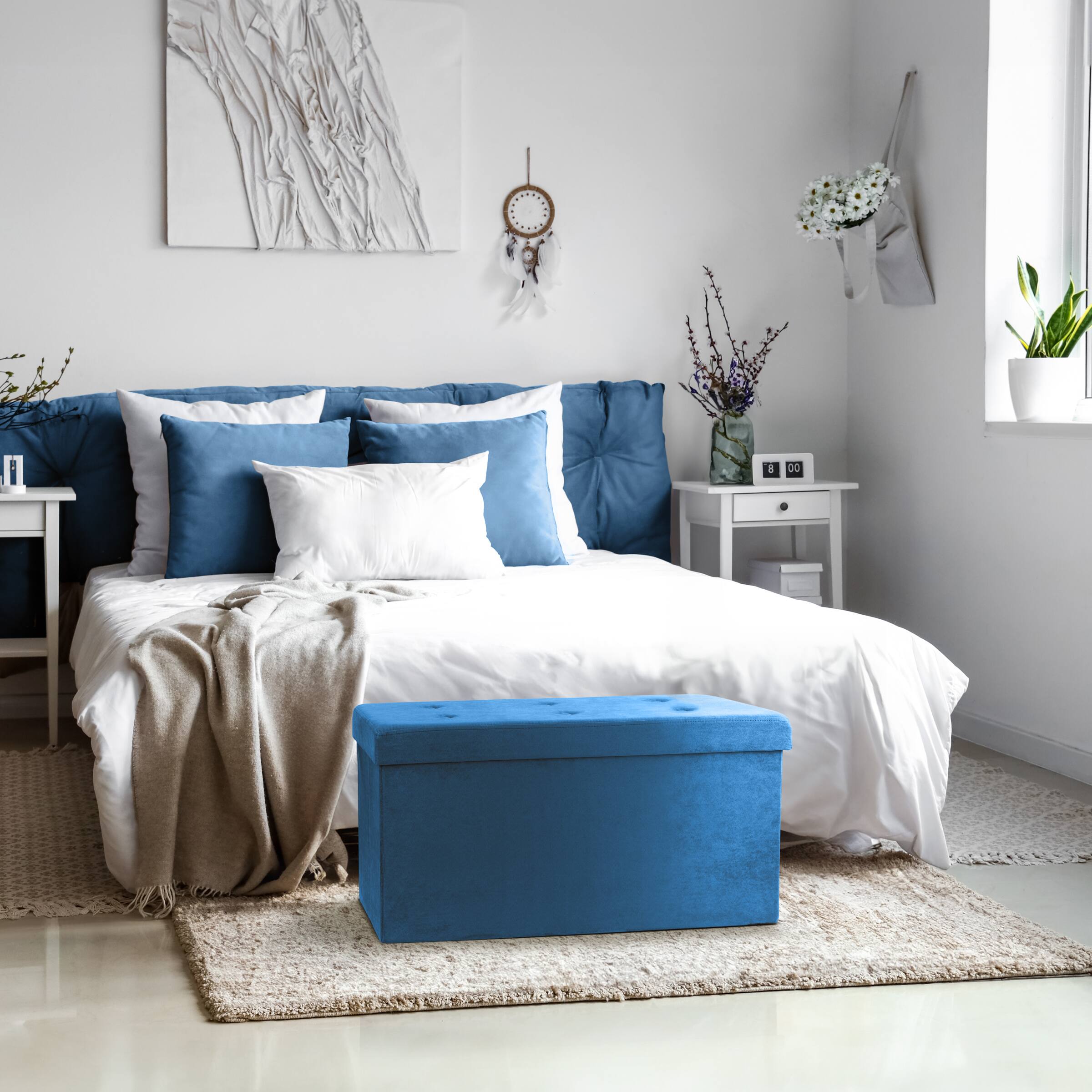 Alt View 2. Sorbus - Sorbus Storage Ottoman Bench, Collapsible/Folding Bench Chest with Cover, Perfect Toy and Shoe Chest, Hope Chest - Teal.