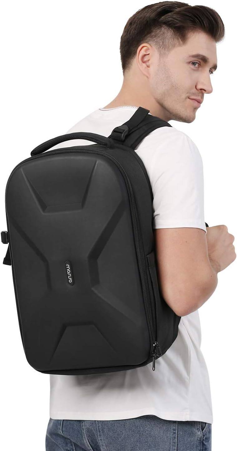 Alt View 2. mosiso - Camera Backpack 15-16 inch Waterproof Hardshell Camera Bag with Tripod Holder&Laptop Compartment - Black.