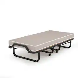 Costway - Folding Bed Rollaway Guest Bed w/ Memory Foam Sturdy Metal Frame & Foam Mattress Living Room Guest Room Office - Black