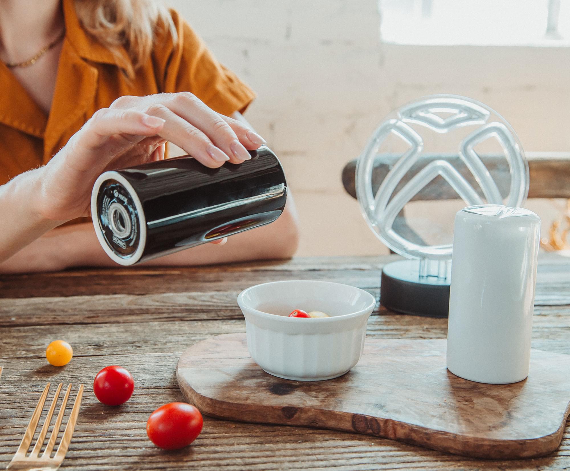 Alt View 5. Ukonic - Xbox Logo Ceramic Salt and Pepper Shakers | Set of 2 - White/Black.