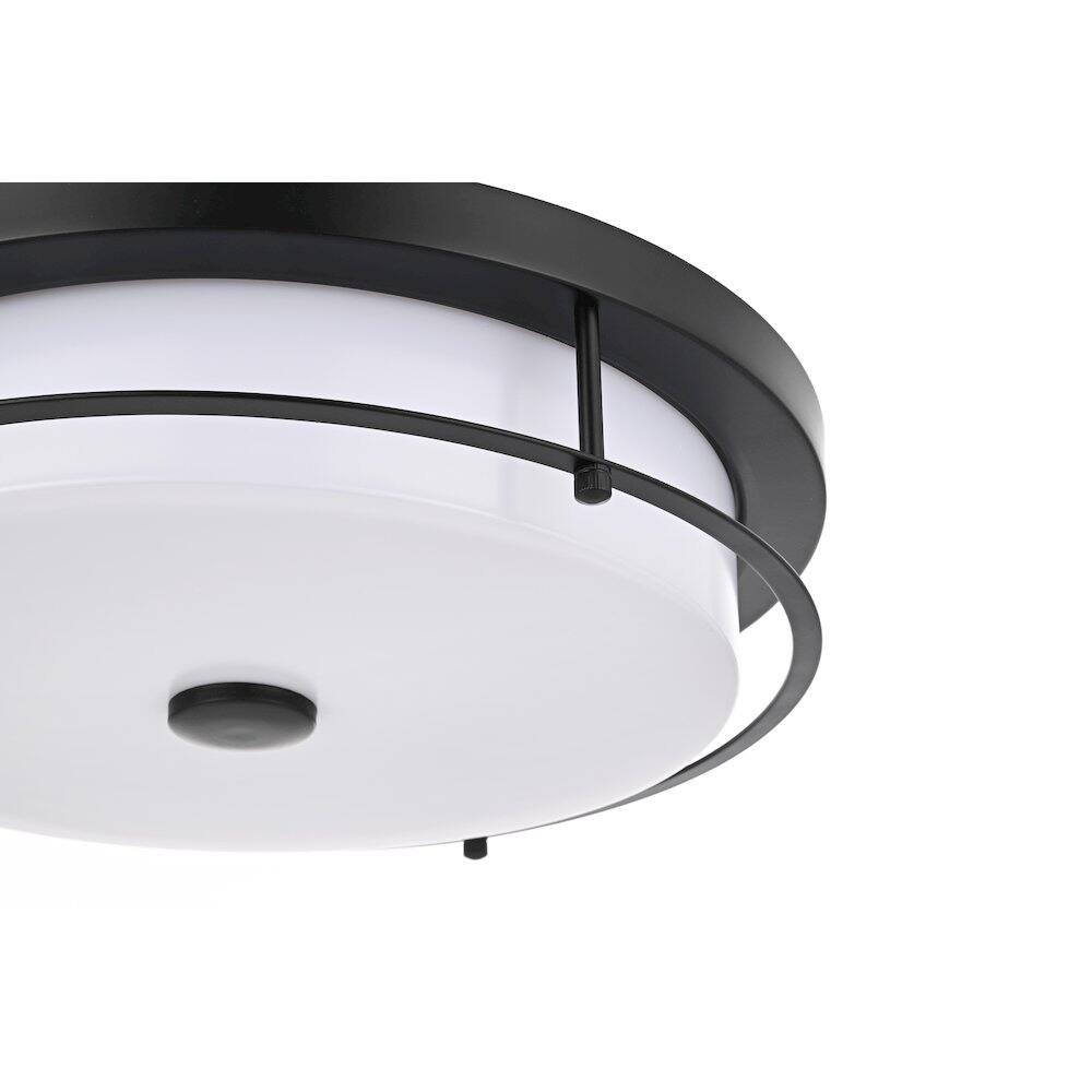 Alt View 3. Living District - Kolson 16 Inch Led Flush Mount Ceiling Light In Black - Black.