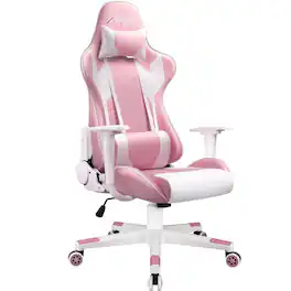 Homall - Gaming Chair Office Chair Ergonomic Adjustable High Back Computer Chair Desk Chair with Headrest & Lumbar Support - Pink