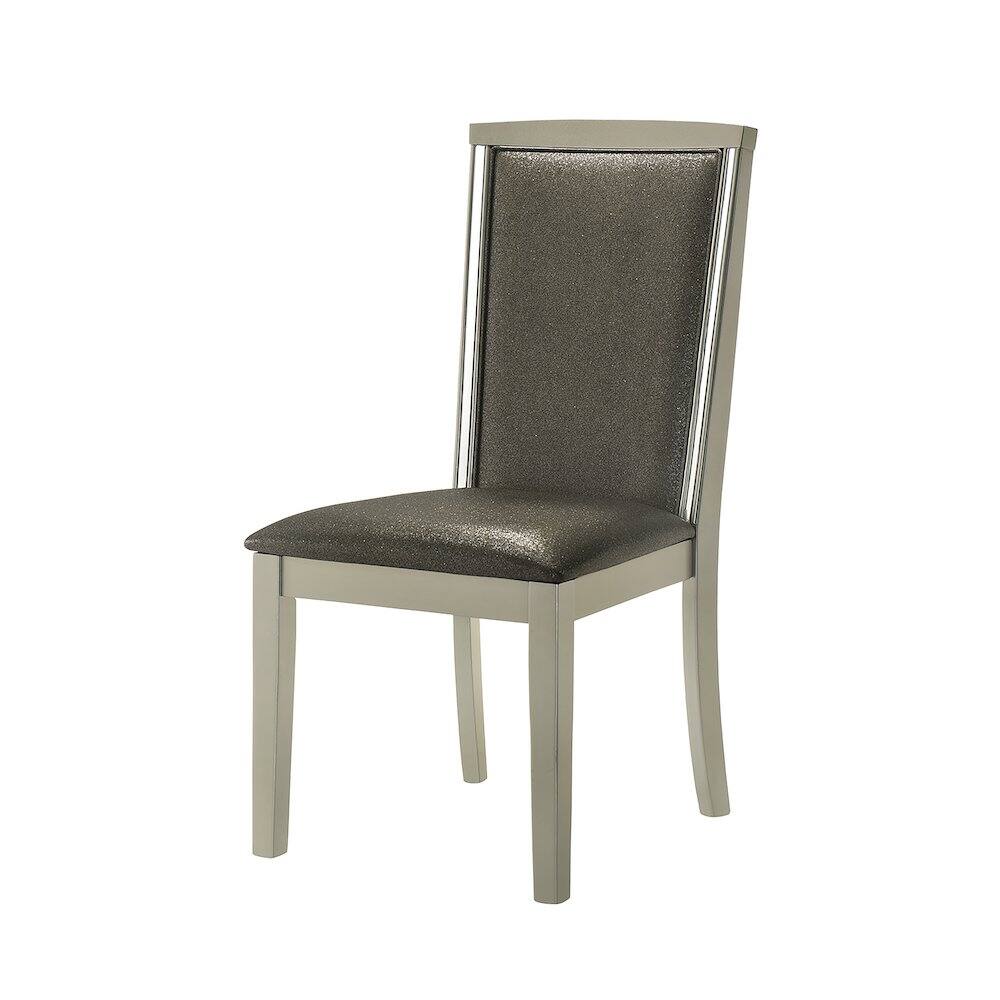 Alt View 1. New Classic Furniture - Lumina Wood Dining Chair in Silver (Set of 2) - Grey.