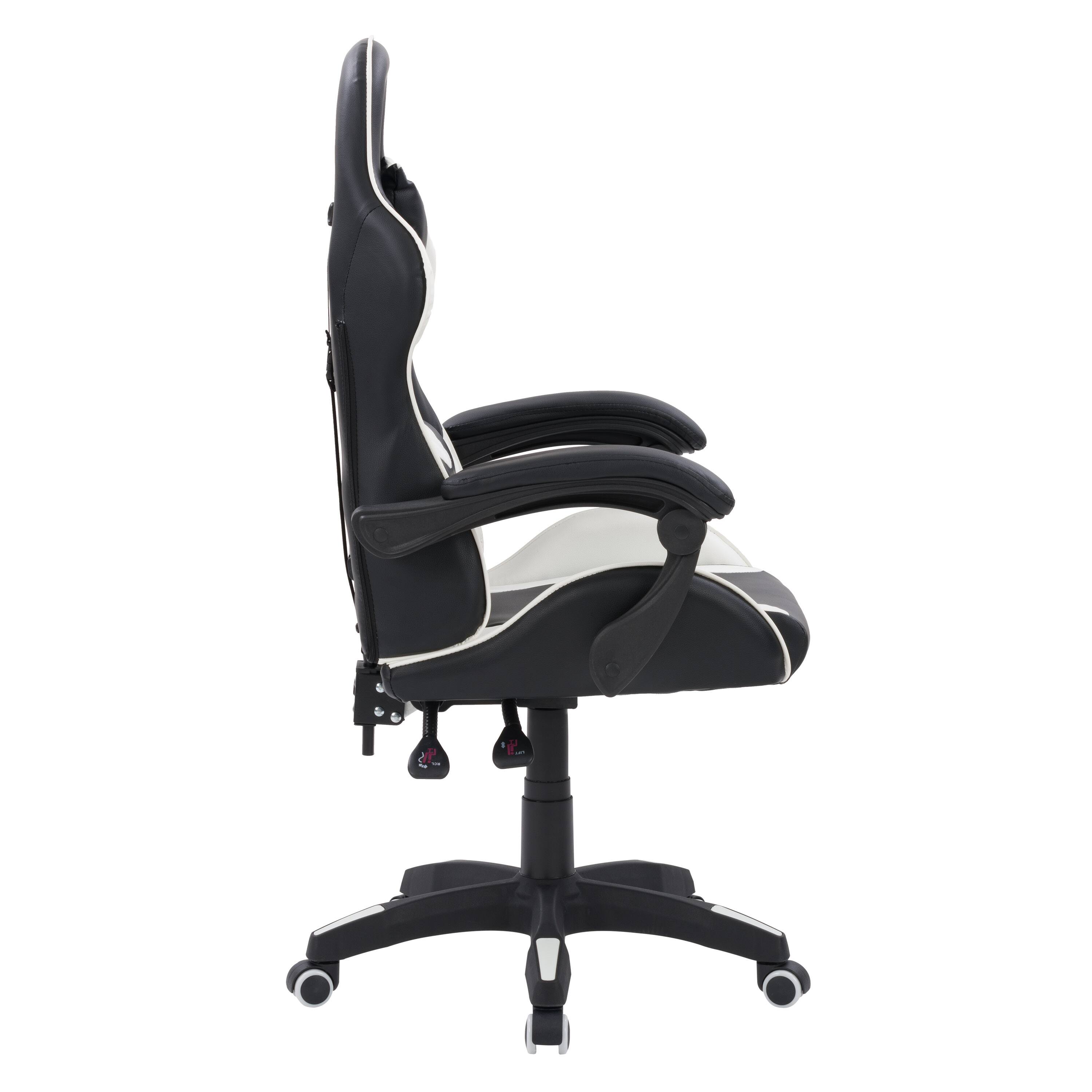 Left. CorLiving - Ravagers Gaming Chair - Black and White.