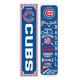 Evergreen Enterprises - Chicago Cubs 47" Double-Sided Spring Seasonal Porch Leaner Sign - Multicolor