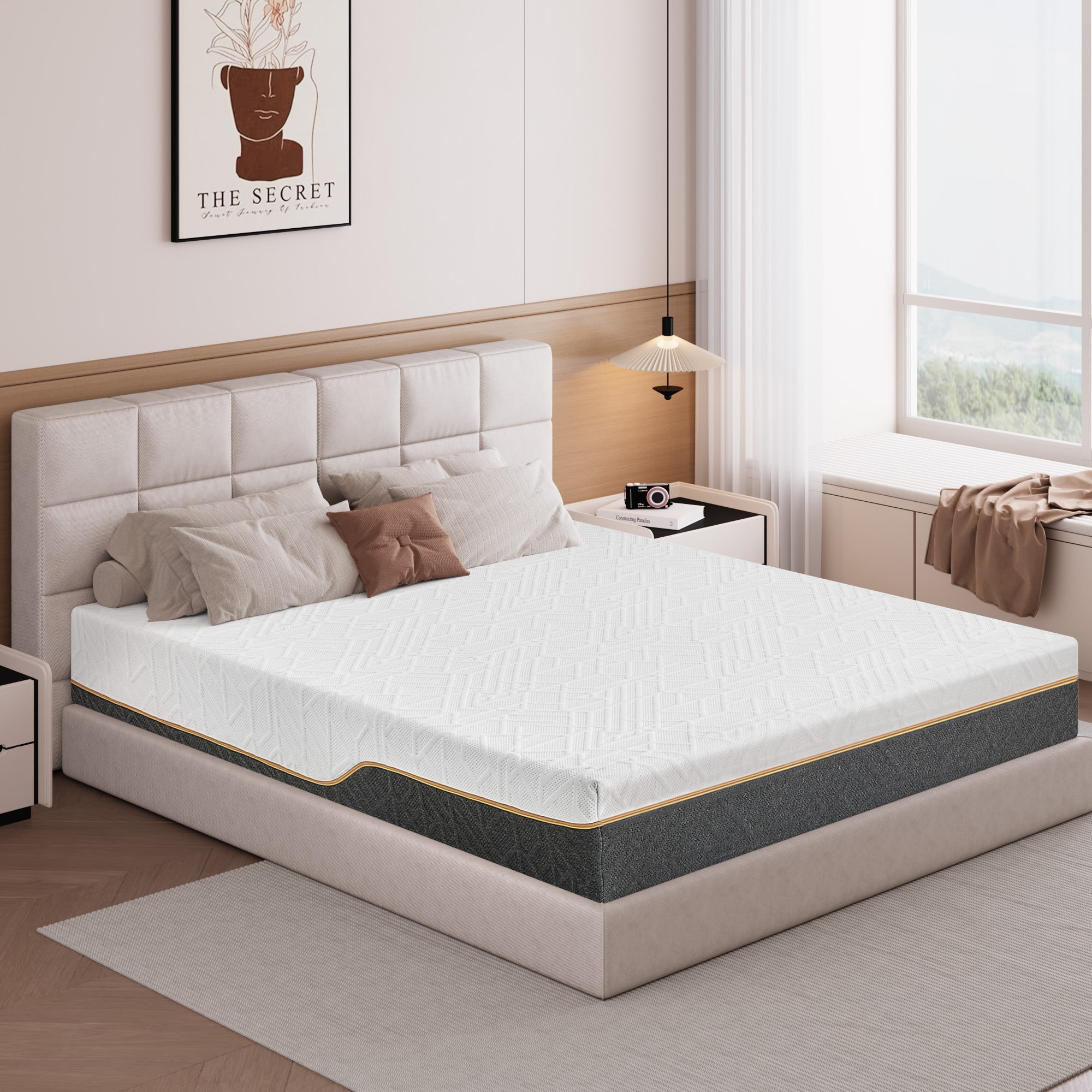 Vipbear - Medium Firm/Firm Reversible Mattress, Gel Green Tea Pressure‑Relief Bed Mattress, CertiPUR‑US Certified - 12 inch price history on PriceWatchPro