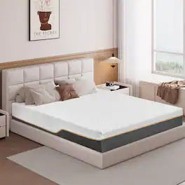 Vipbear - 10" Medium Firm/Firm Reversible Mattress, Gel Green Tea Pressure‑Relief Bed Mattress, CertiPUR‑US Certified - Short queen