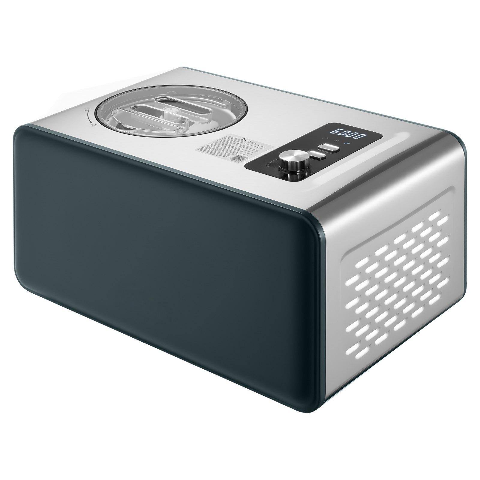 Alt View 9. Glintex - Automatic Ice Cream Maker with Built-in Compressor, 1.5Qt Gelato & Sorbet Machine, 3 Modes Home Electric Maker - Silver.