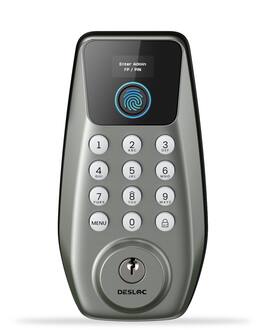 DESLOC - C110 Smart Door Lock with Visible Display, Smart Keypad Deadbolt with Fingerprint for Front Door - Nickel