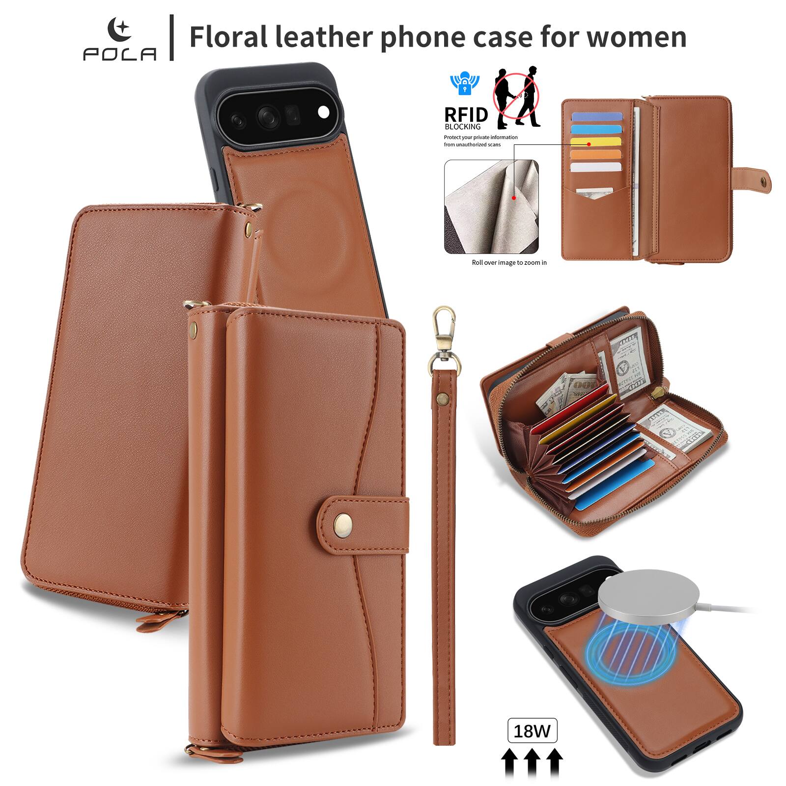 Floral leather phone case for women  
RFID BLOCKING  
Protect your private information from unauthorized access  
Roll over image to zoom in  
001  
KING 304 356228 THE ET 700  
18W