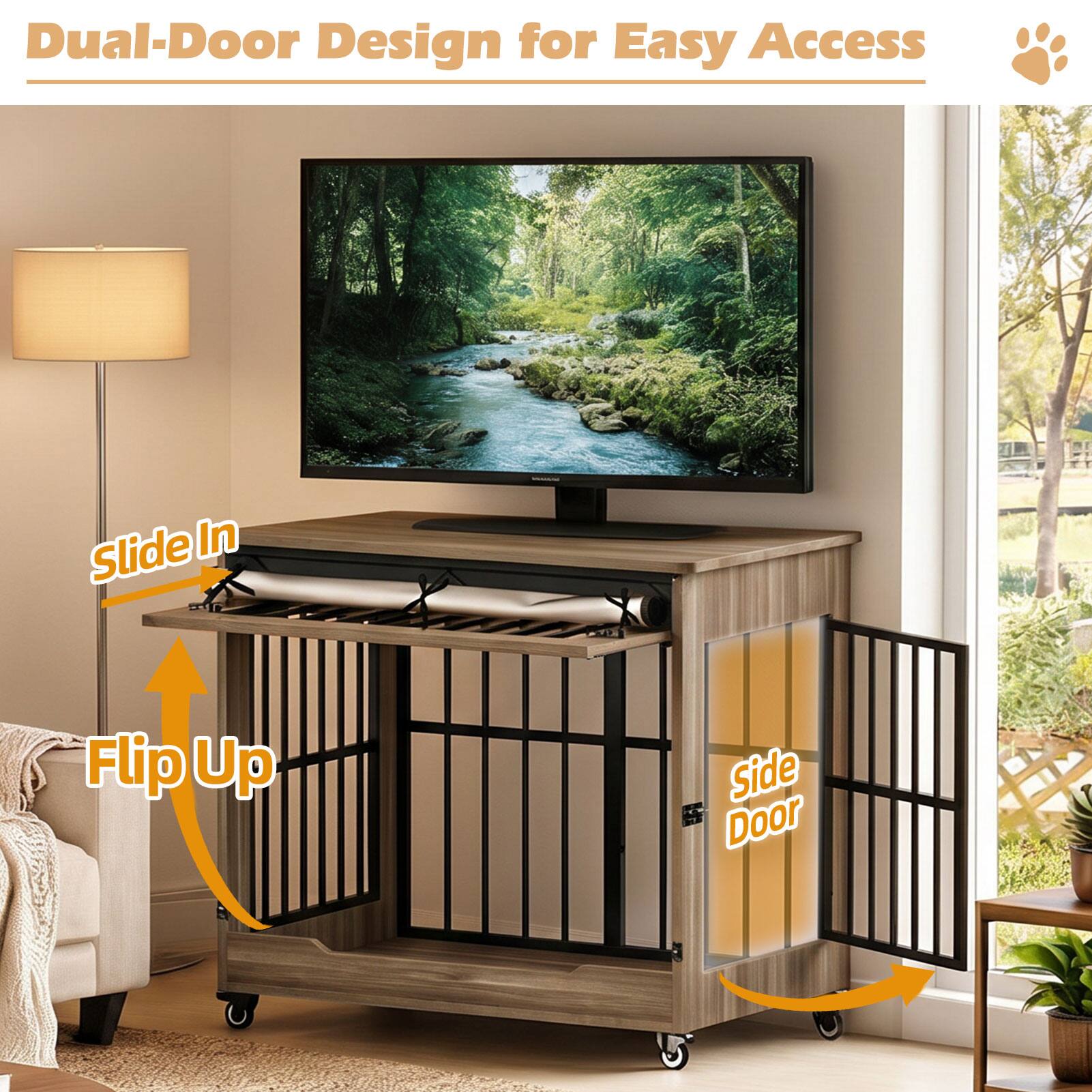 Dual-Door Design for Easy Access

Slide In

Flip Up

Side Door