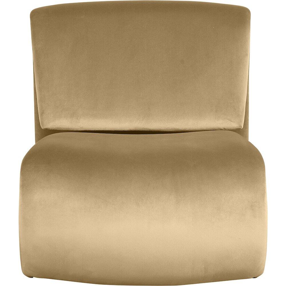 Alt View 2. Meridian Furniture - Nouveau Camel Velvet Accent Chair - Beige.