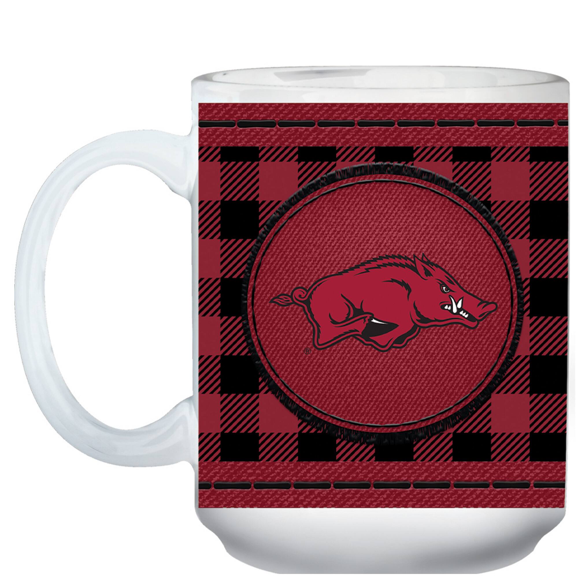 Alt View 1. The Memory Company - Arkansas Razorbacks 15oz. Buffalo Plaid Father's Day Mug - Multicolor.