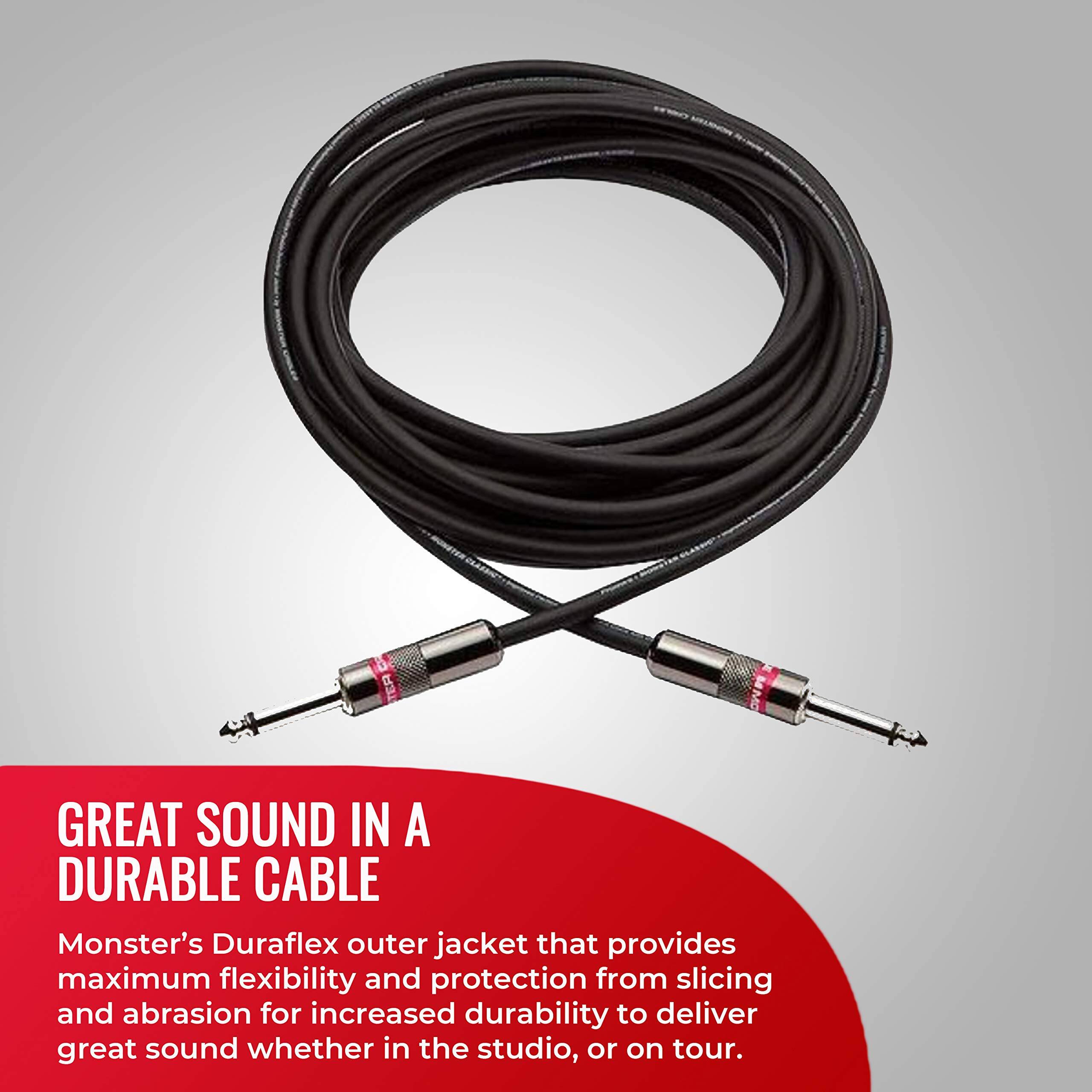 GREAT SOUND IN A DURABLE CABLE

Monster's Duraflex outer jacket that provides maximum flexibility and protection from slicing and abrasion for increased durability to deliver great sound whether in the studio, or on tour.