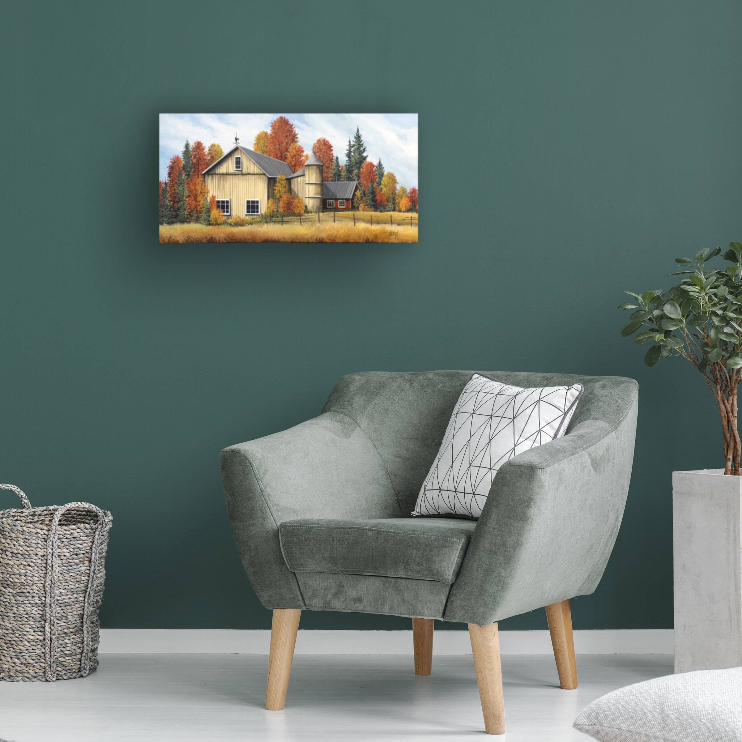 Back. Trademark Fine Art - Debbi Wetzel 'Yellow Barn Fall' Canvas Art - Multicolor.