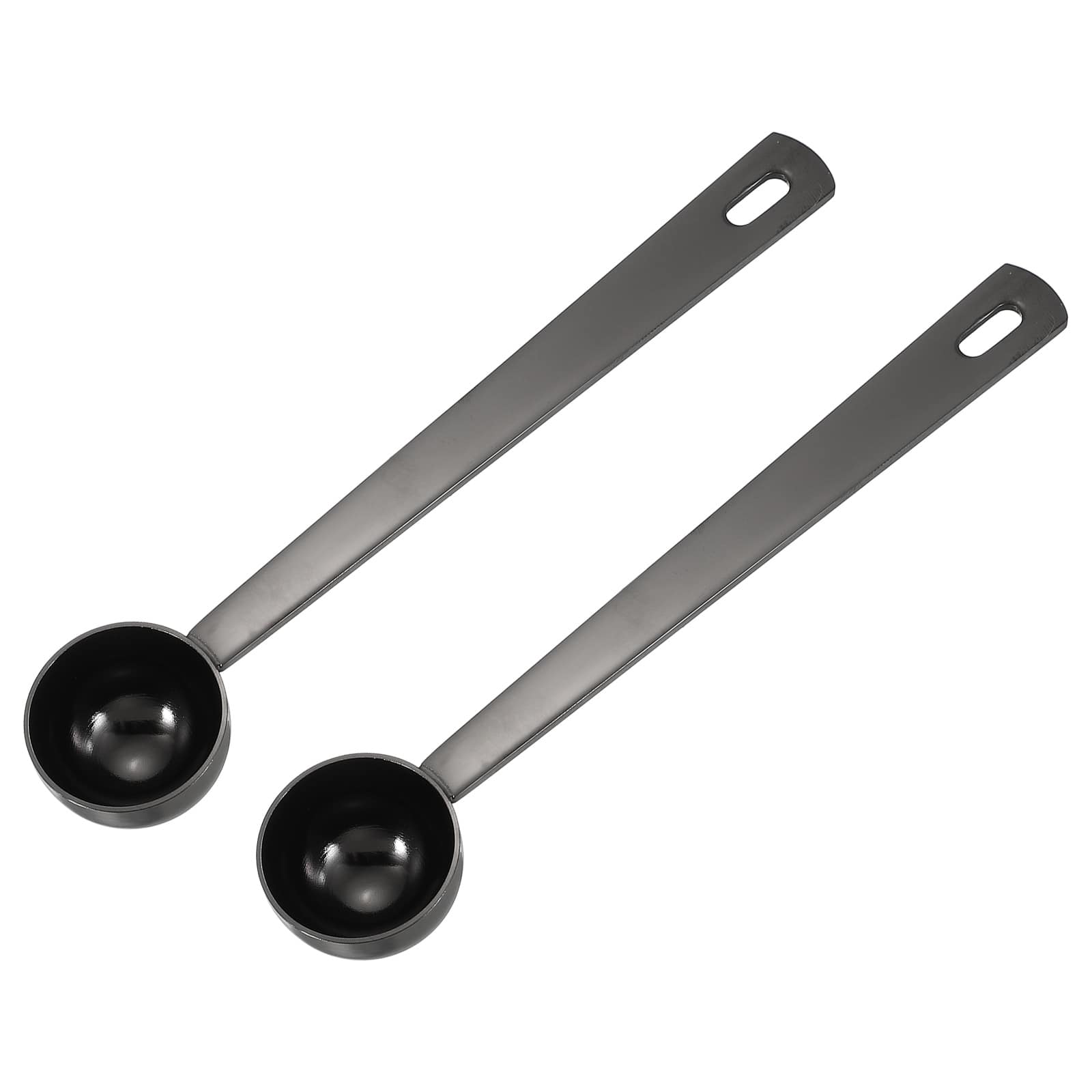 Unique Bargains - 2pcs Measuring Spoon, 5ml Long Handle Table Scoop Teaspoon for Coffee Tea Sugar Cooking Baking - Black price history on PriceWatchPro
