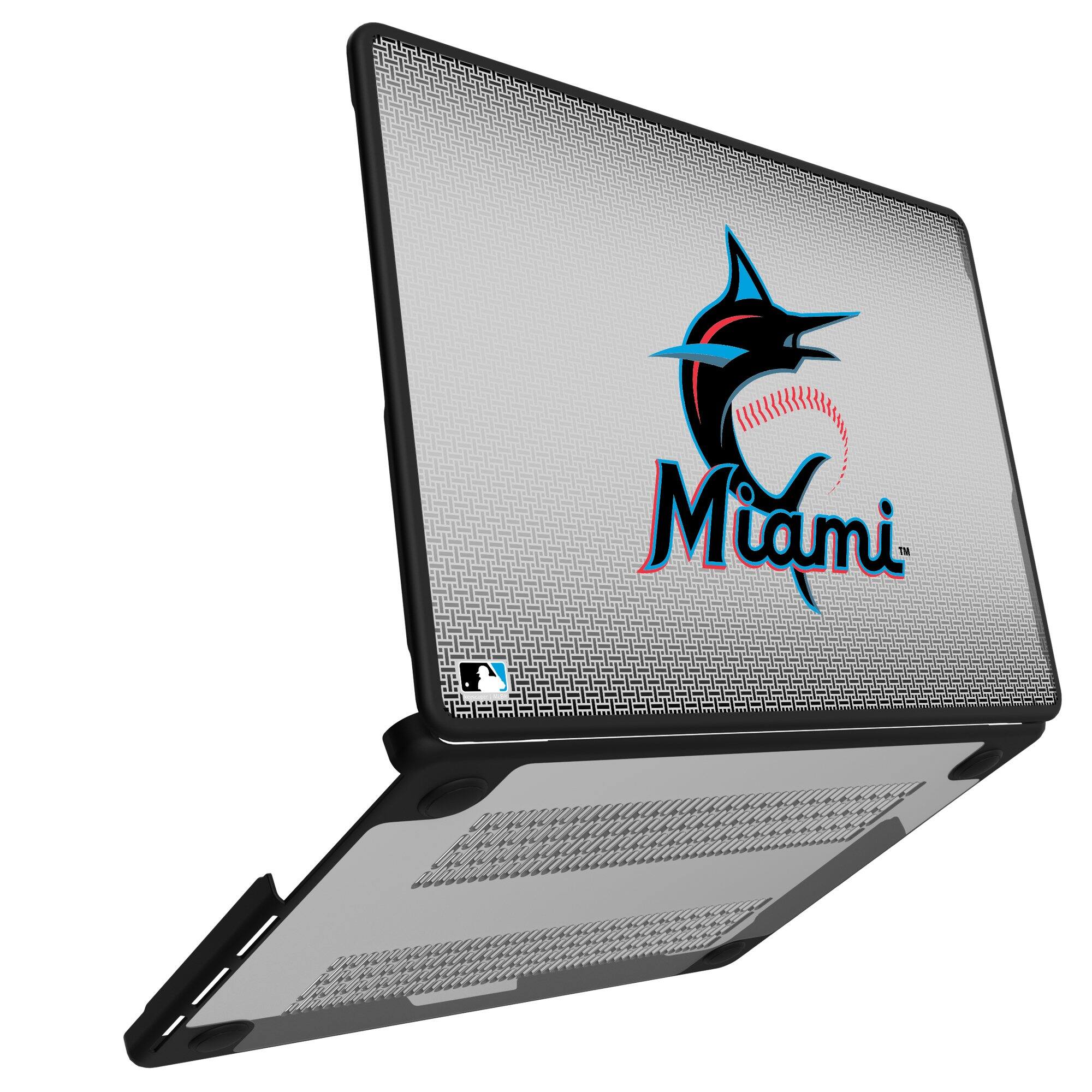 Alt View 1. Keyscaper - Miami Marlins Linen MacBook Case - Pro 14 in - Multicolor.