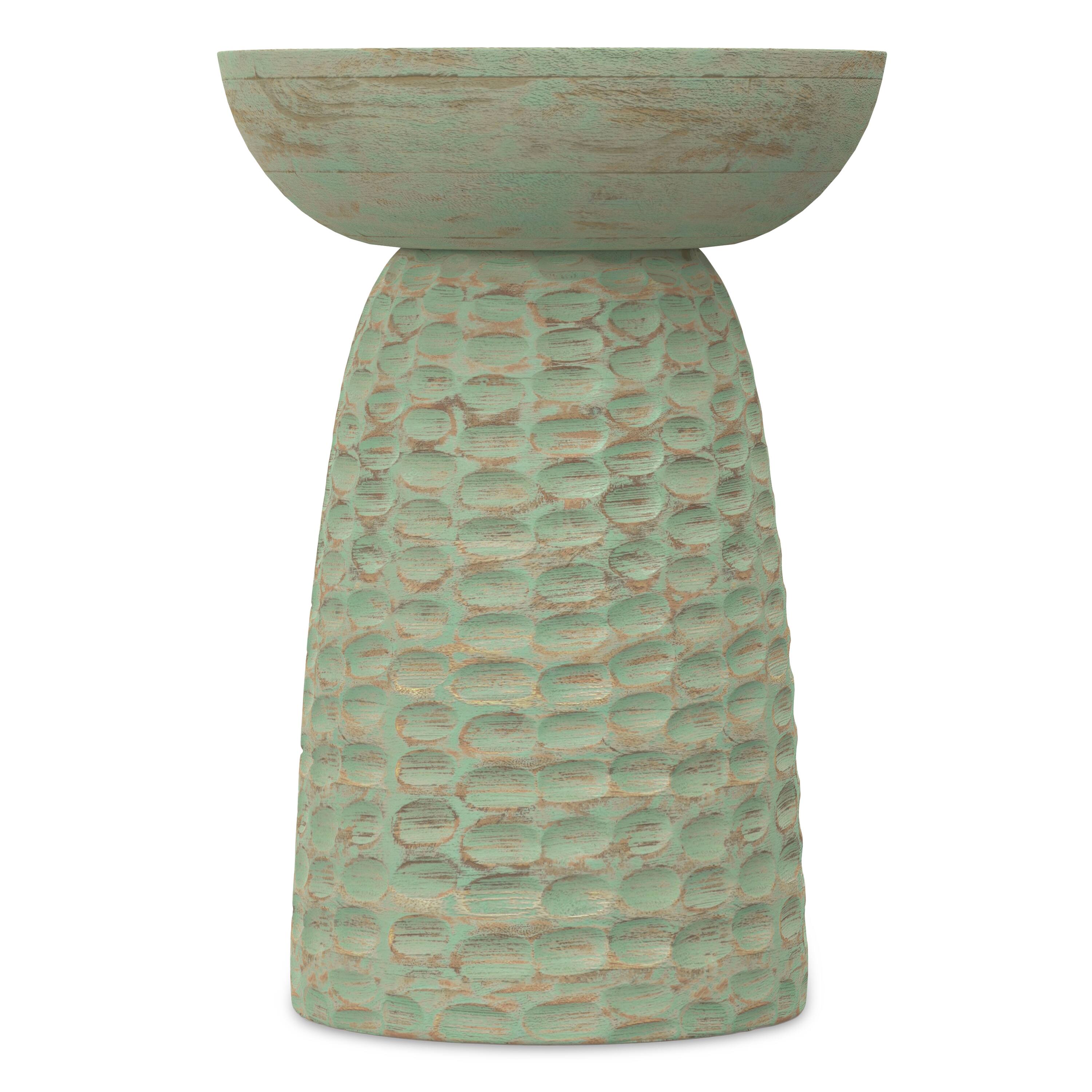 Left. Simpli Home - Boyd 13 inch Wide Solid Wood Contemporary Accent Table in Green Wash, Assembled - Green Wash.